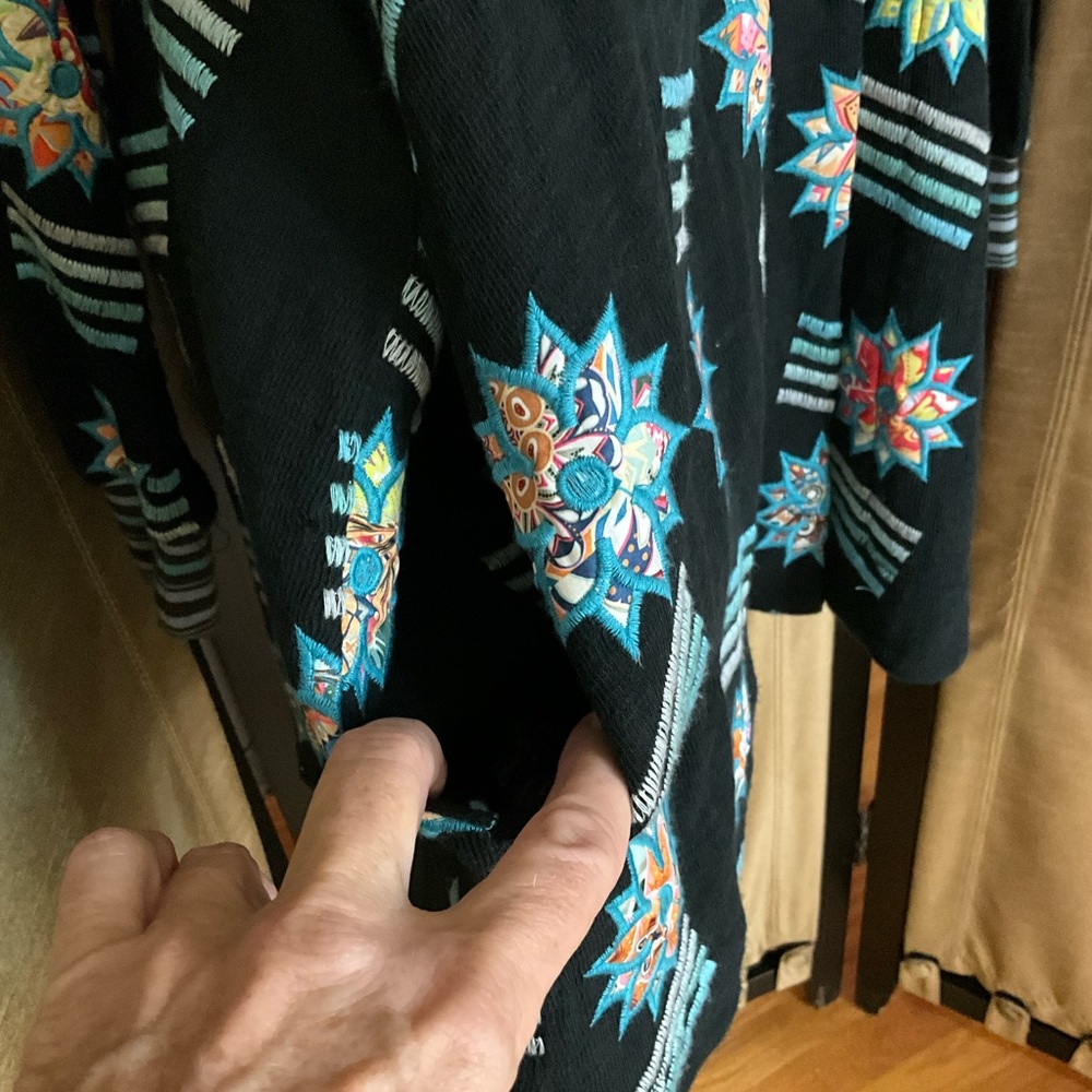 NWT Johnny Was Biya Chelsea Midi Bomber Jacket Black - Picture 4 of 8
